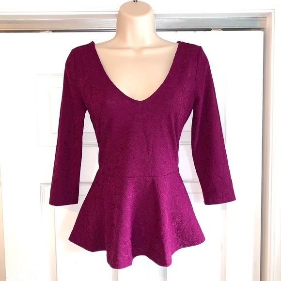 purple peplum blouse